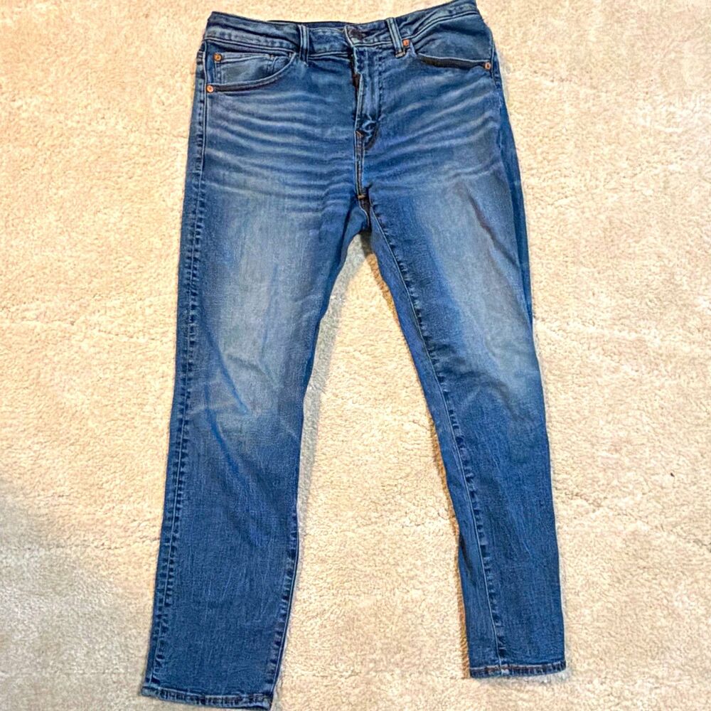 32x32 American Eagle Airflex Plus Denim Jeans Mens Slim Tapered Blue Medium Wash